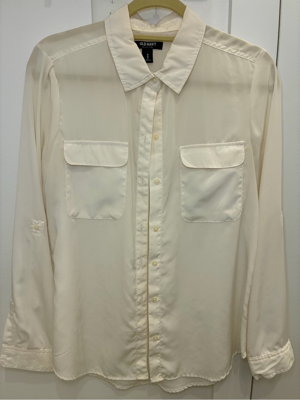 Old Navy Ivory Long-Sleeve Button-Down Shirt